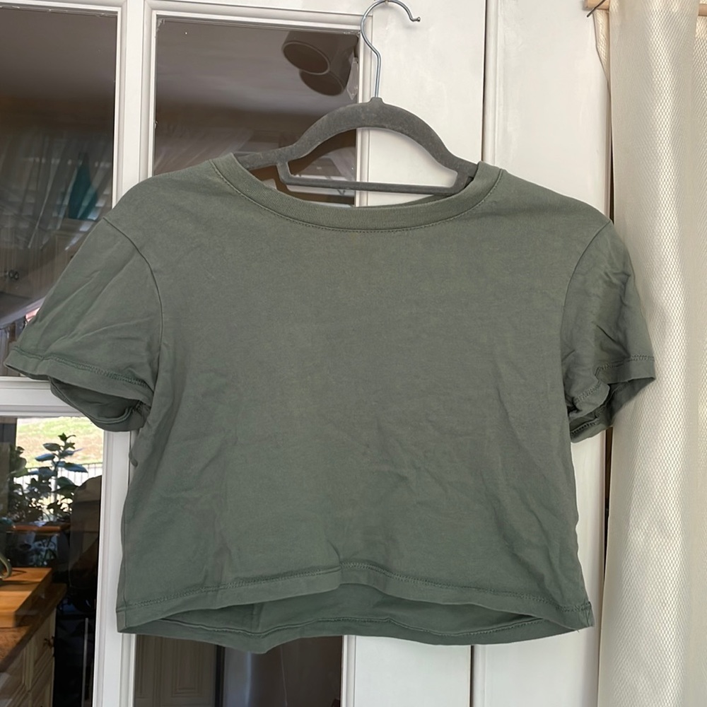 Cotton On, medium sage green crop top